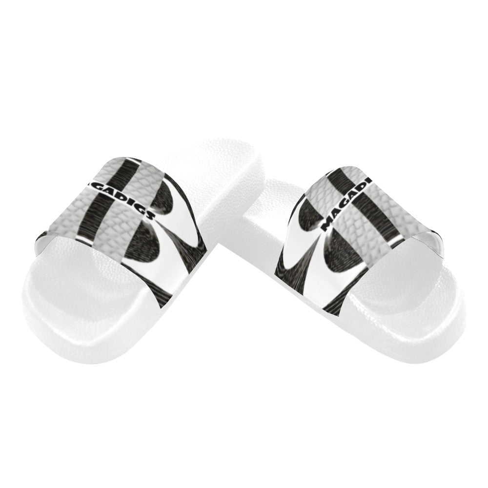 BOOJI ITALY MAGADIGS COLLECTION MEN'S WHITE SOLE SLIDES