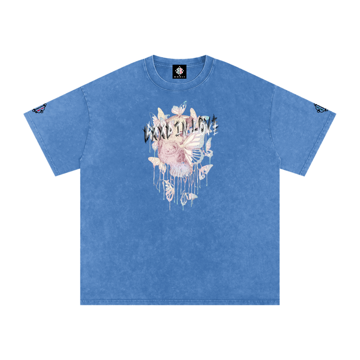 BOOJI ITALY DXXD IN LOVE BUTTERFLIES SNOW WASHED T-SHIRT