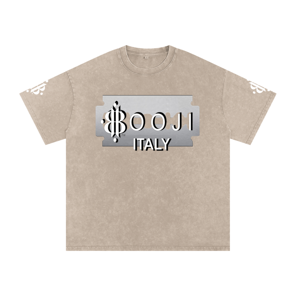BOOJI ITALY SHARP "SUPER POSITION" LINE SNOW WASHED T-SHIRT