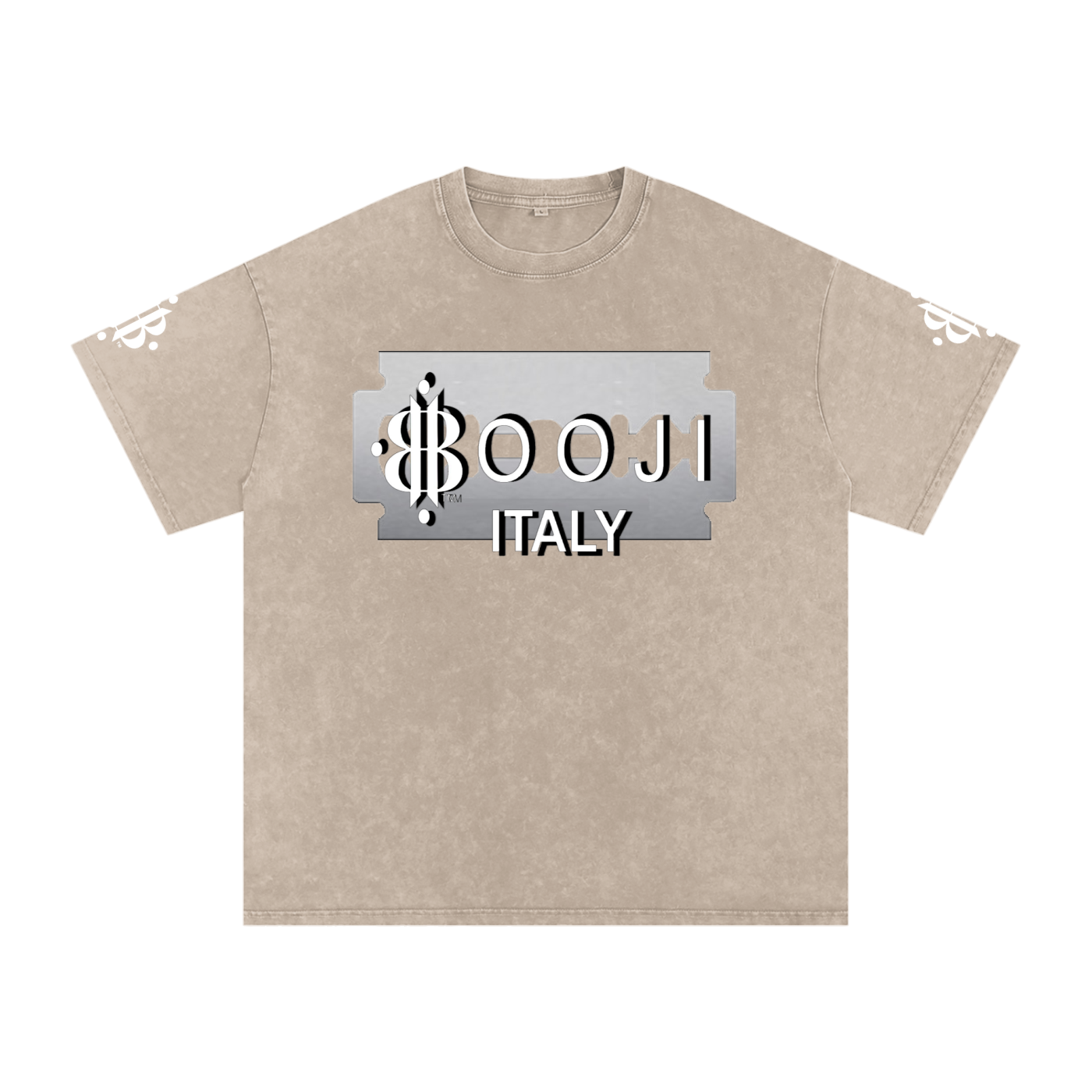 BOOJI ITALY SHARP "SUPER POSITION" LINE SNOW WASHED T-SHIRT