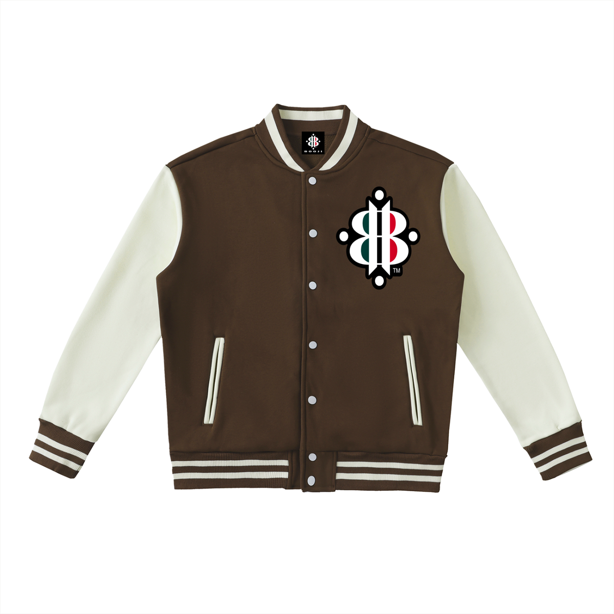 BOOJI ITALY 4 EVER $ LOGO TWO-TONE UNISEX VARSITY LETTERMEN'S STYLE JACKET