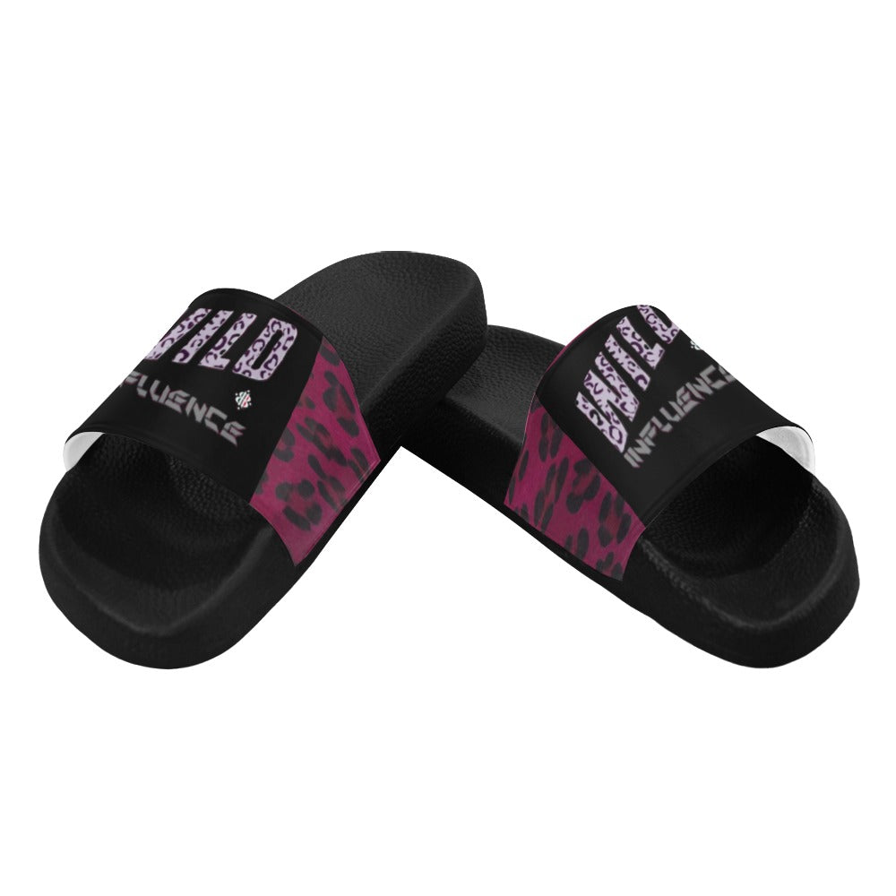 BOOJI ITALY WILD INFLUENCE LEOPARD LOGO MEN'S BLACK SOLE SLIDES