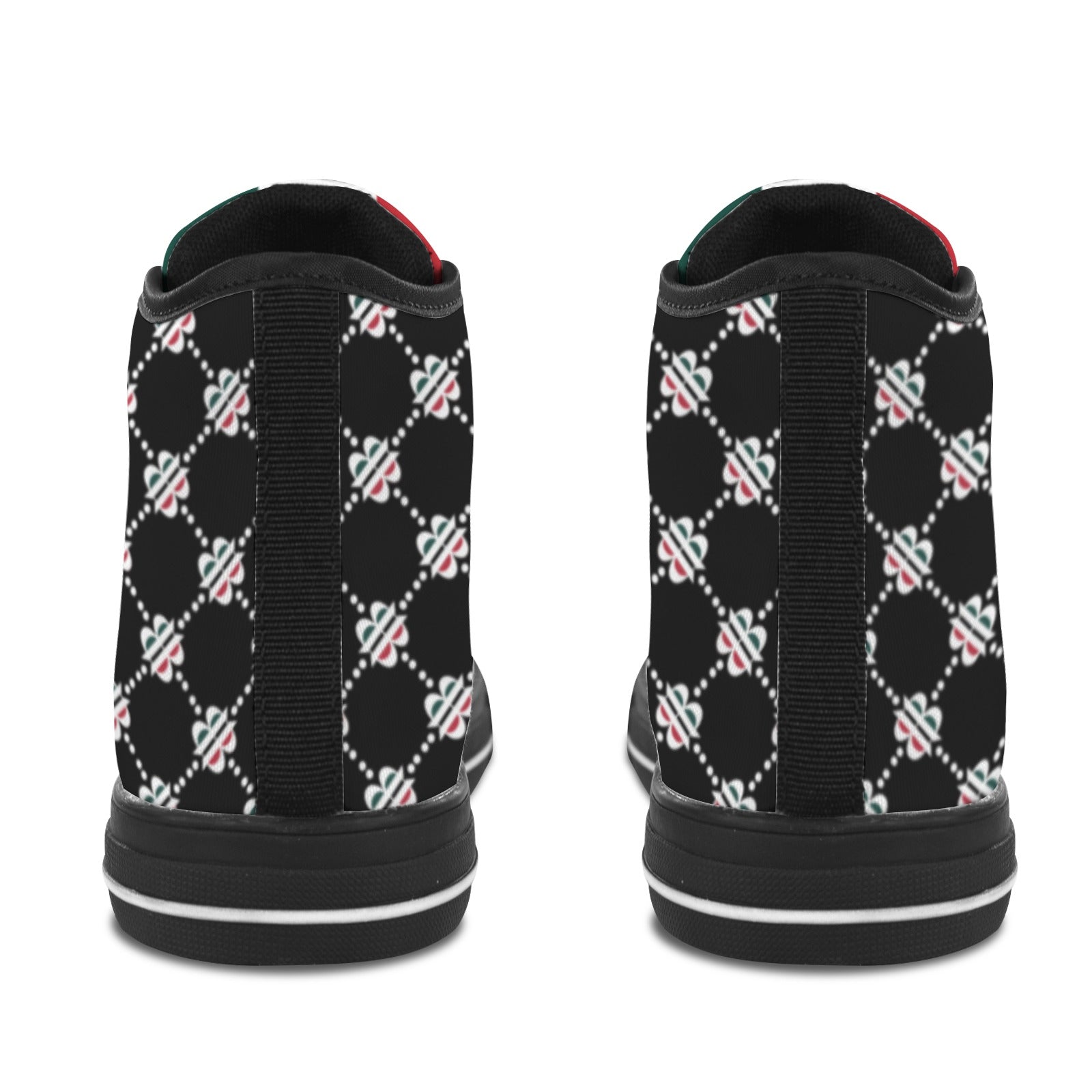 BOOJI LOGO PATTERN BLACK Vancouver High Top Canvas Women's Shoes (Model1013-1)