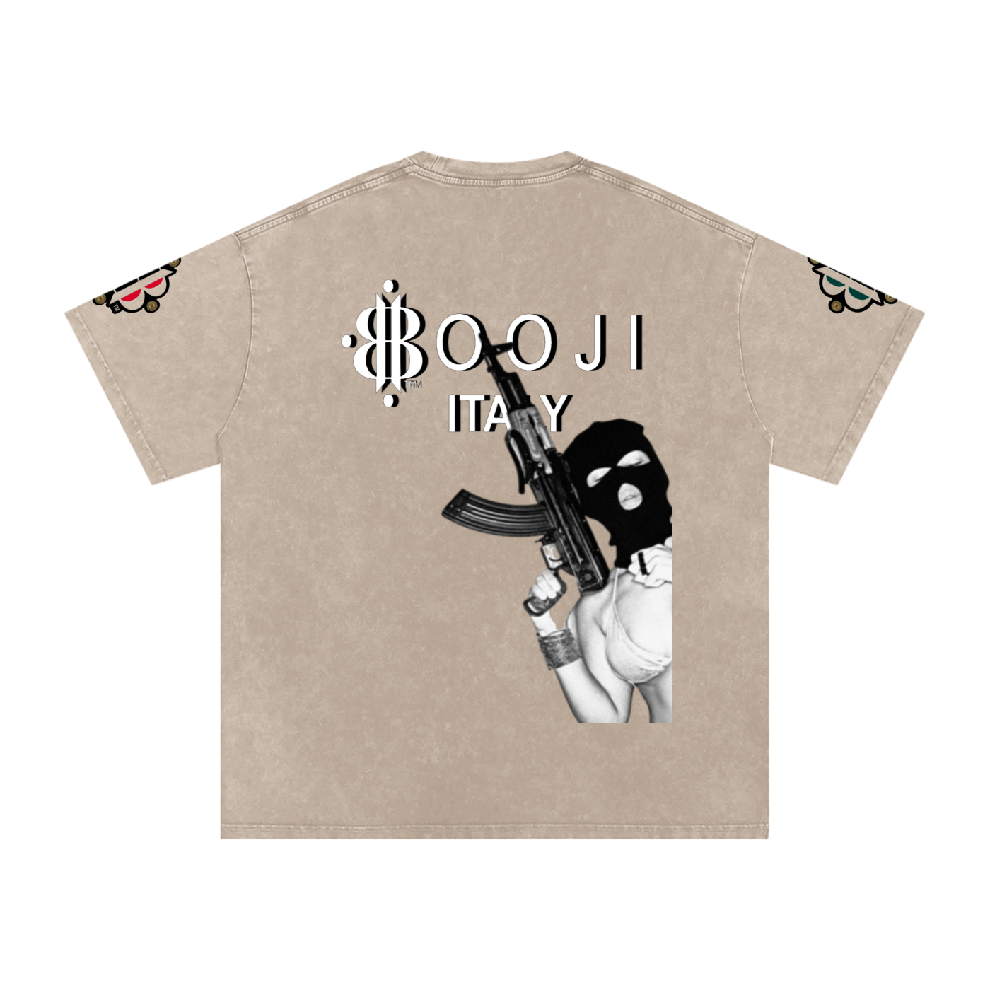 BOOJI ITALY "BITE THE BULLET" SNOW WASHED T-SHIRT