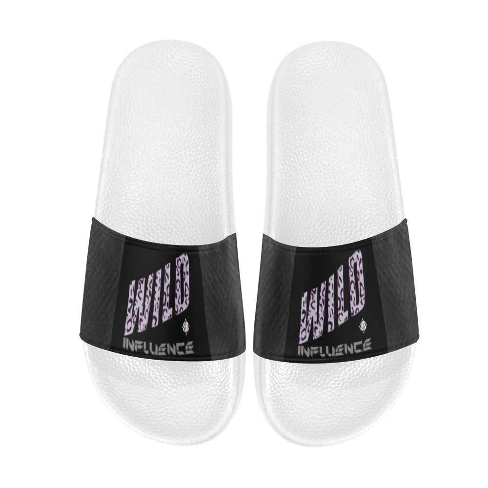 BOOJI ITALY WILD INFLUENCE BLACK PYTHON LOGO MEN'S WHITE SOLE SLIDES