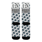 BOOJI ITALY LOCK IN COLLECTION IN GANGSTER GREY MEN'S WHITE TUBE SOCKS