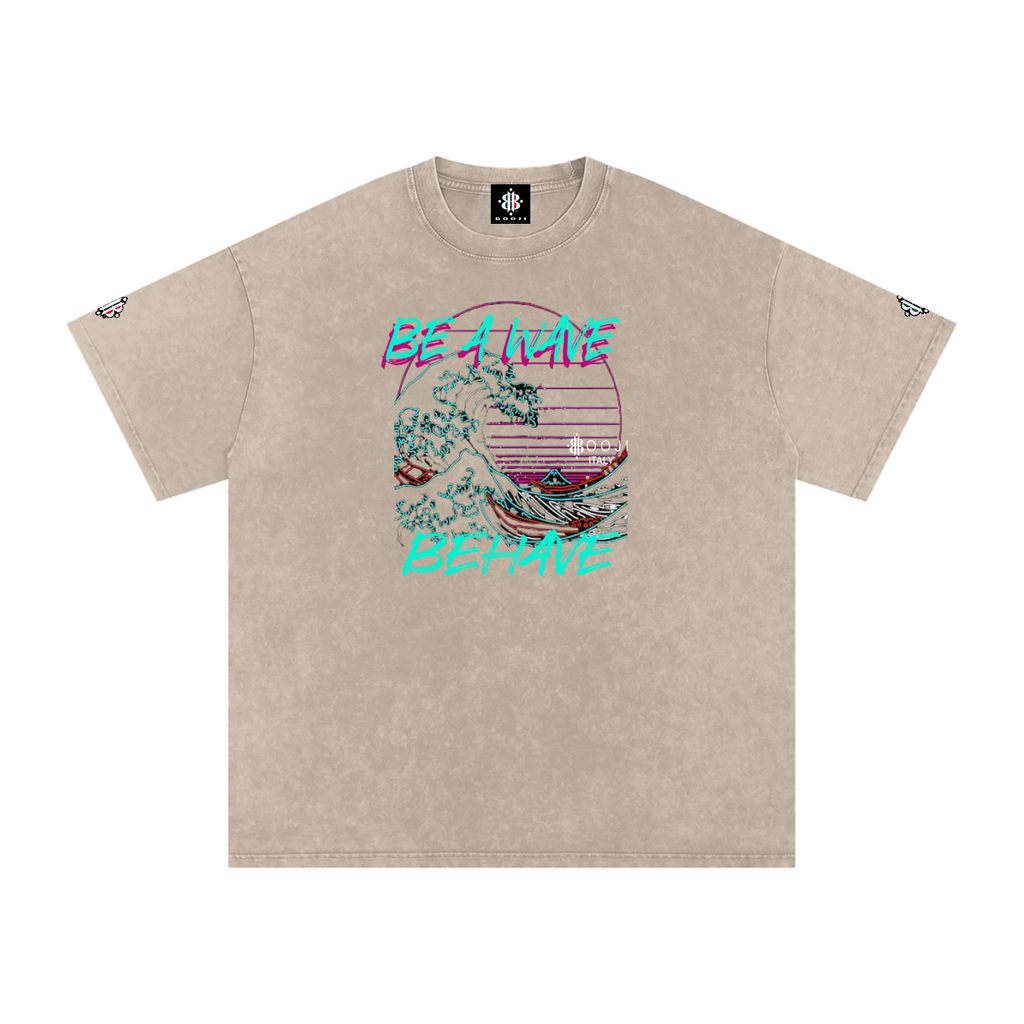 BOOJI ITALY BE A WAVE BEHAVE SNOW WASHED T-SHIRT