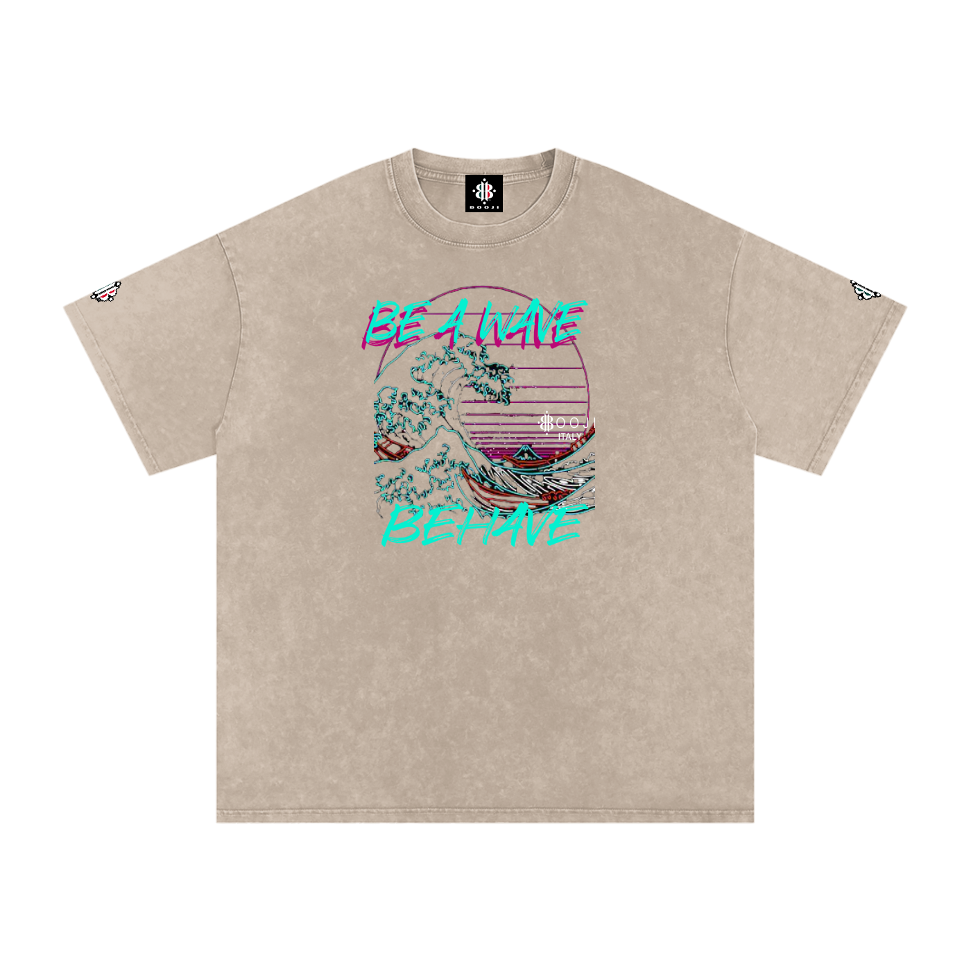 BOOJI ITALY BE A WAVE BEHAVE SNOW WASHED T-SHIRT