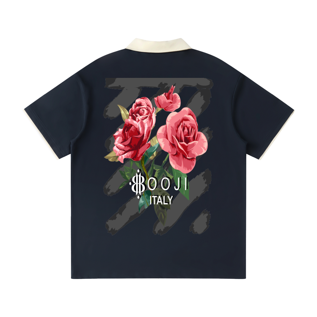 BOOJI ITALY "THORNSHARP" CONTRAST ACCENTED POLO SHIRT