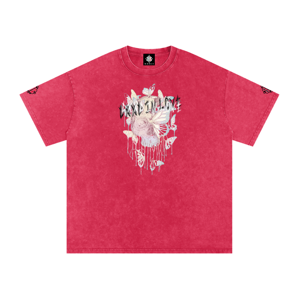 BOOJI ITALY DXXD IN LOVE BUTTERFLIES SNOW WASHED T-SHIRT