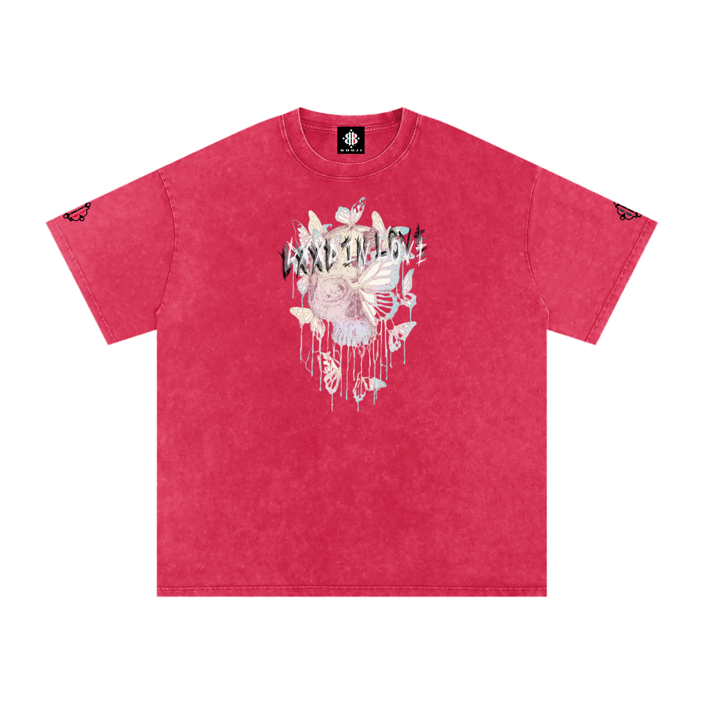 BOOJI ITALY DXXD IN LOVE BUTTERFLIES SNOW WASHED T-SHIRT