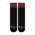 BOOJI ITALY ESCI'S COLLECTION WOMEN'S BLACK RED PLAID CREW SOCKS