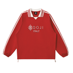 BOOJI ITALY 4 EVER $ LOGO STRIPED LAPEL MEN'S COLLARED SWEATER