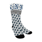 BOOJI ITALY LOCK IN COLLECTION IN NAVY BLUE MEN'S WHITE TUBE SOCKS
