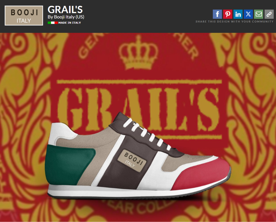 BOOJI ITALY GRAIL'S VINTAGE LUXURY STYLE RUNNING SHOES