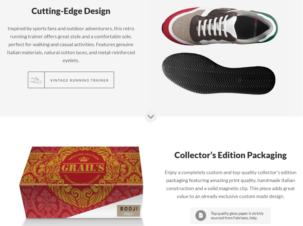 BOOJI ITALY GRAIL'S VINTAGE LUXURY STYLE RUNNING SHOES