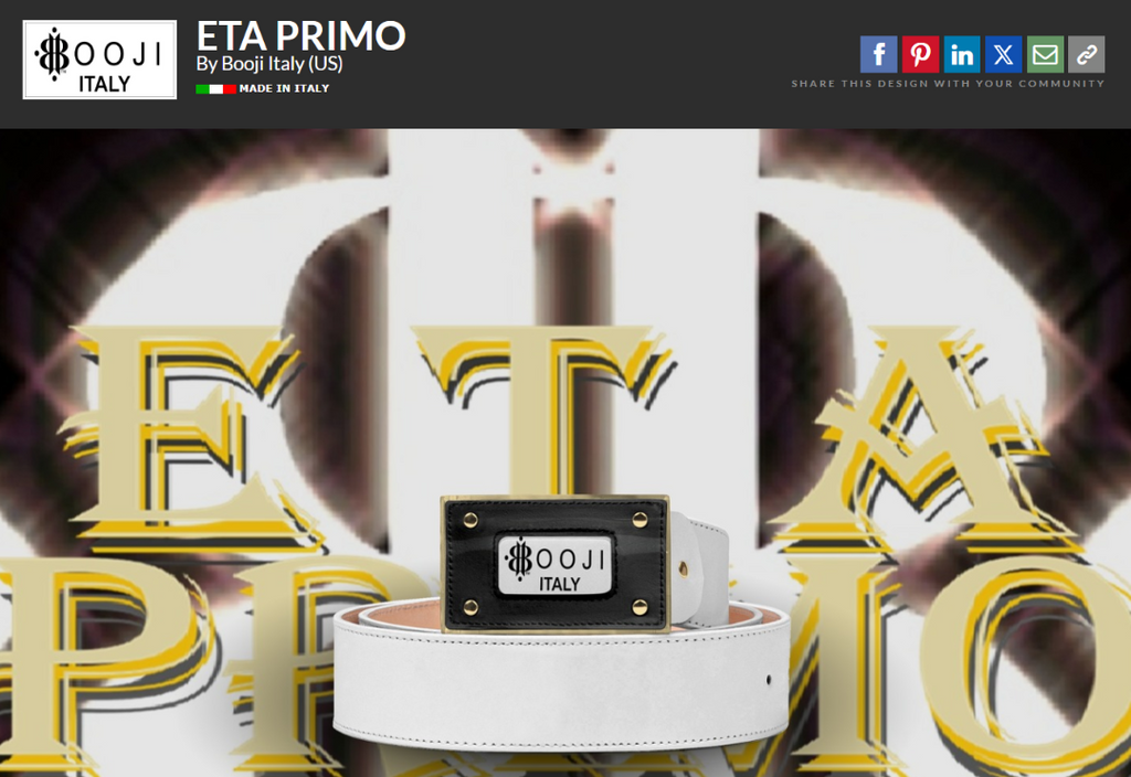 BOOJI ITALY ETA PRIMO COLLECTION DESIGNER LEATHER BELT