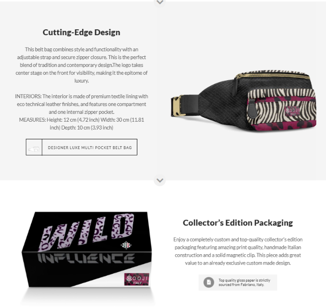 BOOJI ITALY WILD INFLUENCE COLLECTION WAIST BAG