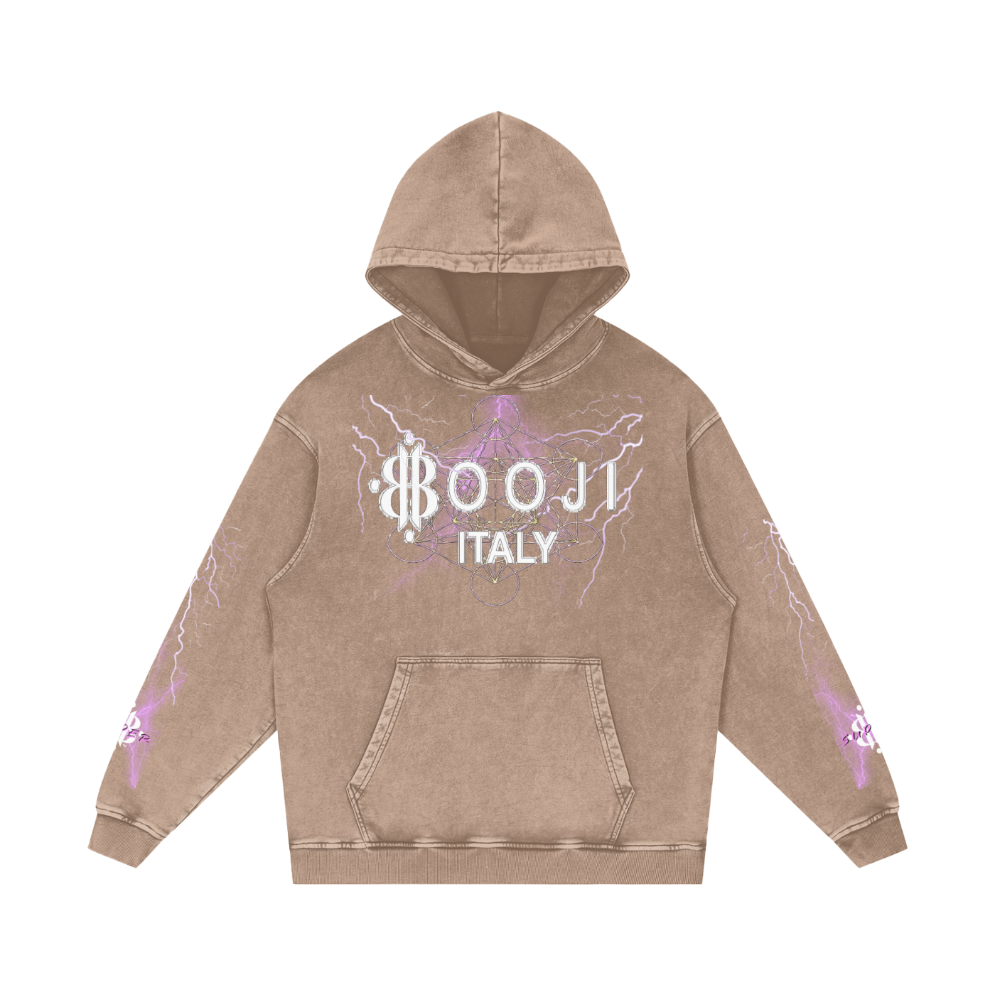 BOOJIITALY "SUPER POSITION' SNOW WASHED HOODIE