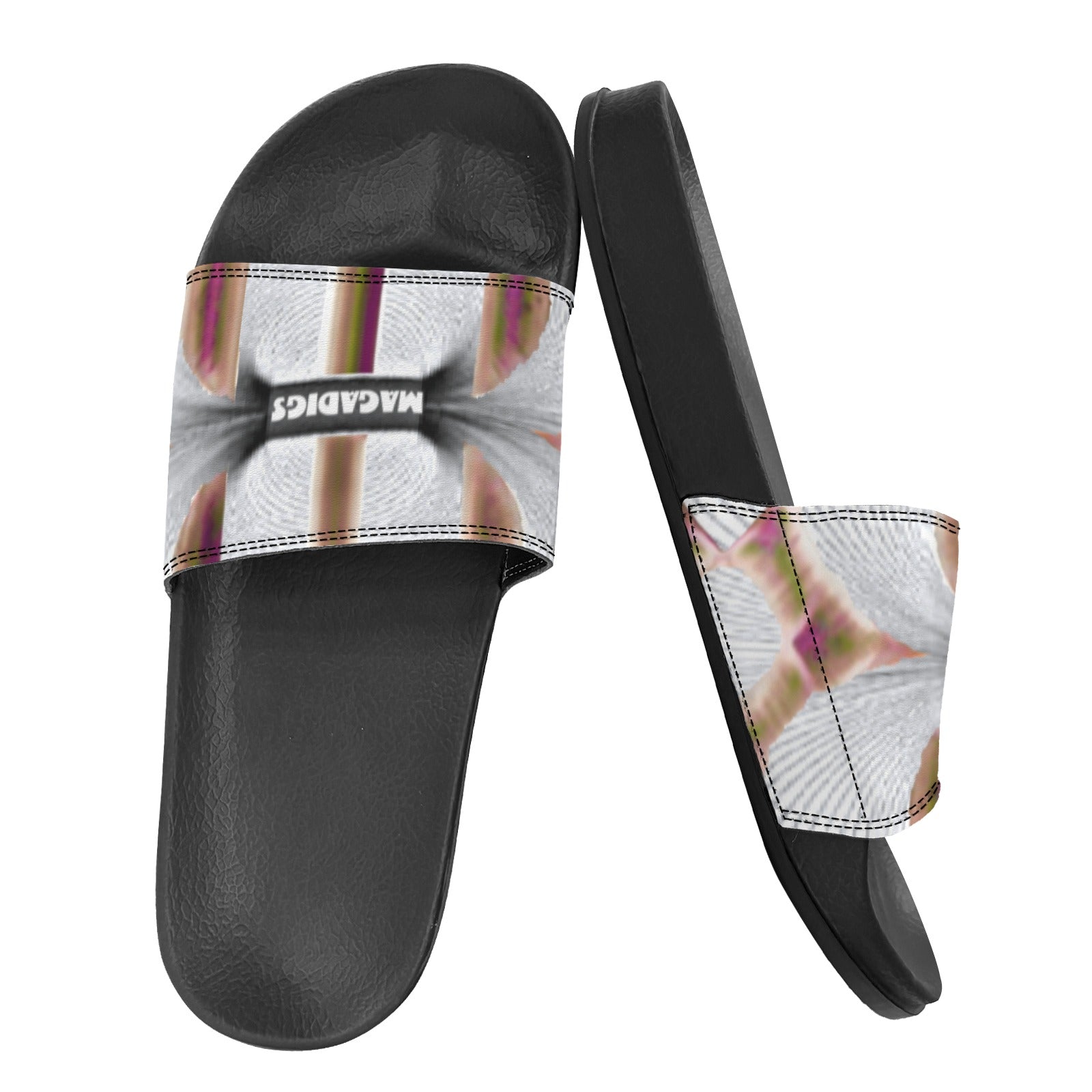 BOOJI ITALY MAGADIGS COLLECTION MEN'S BLACK SOLE SLIDES
