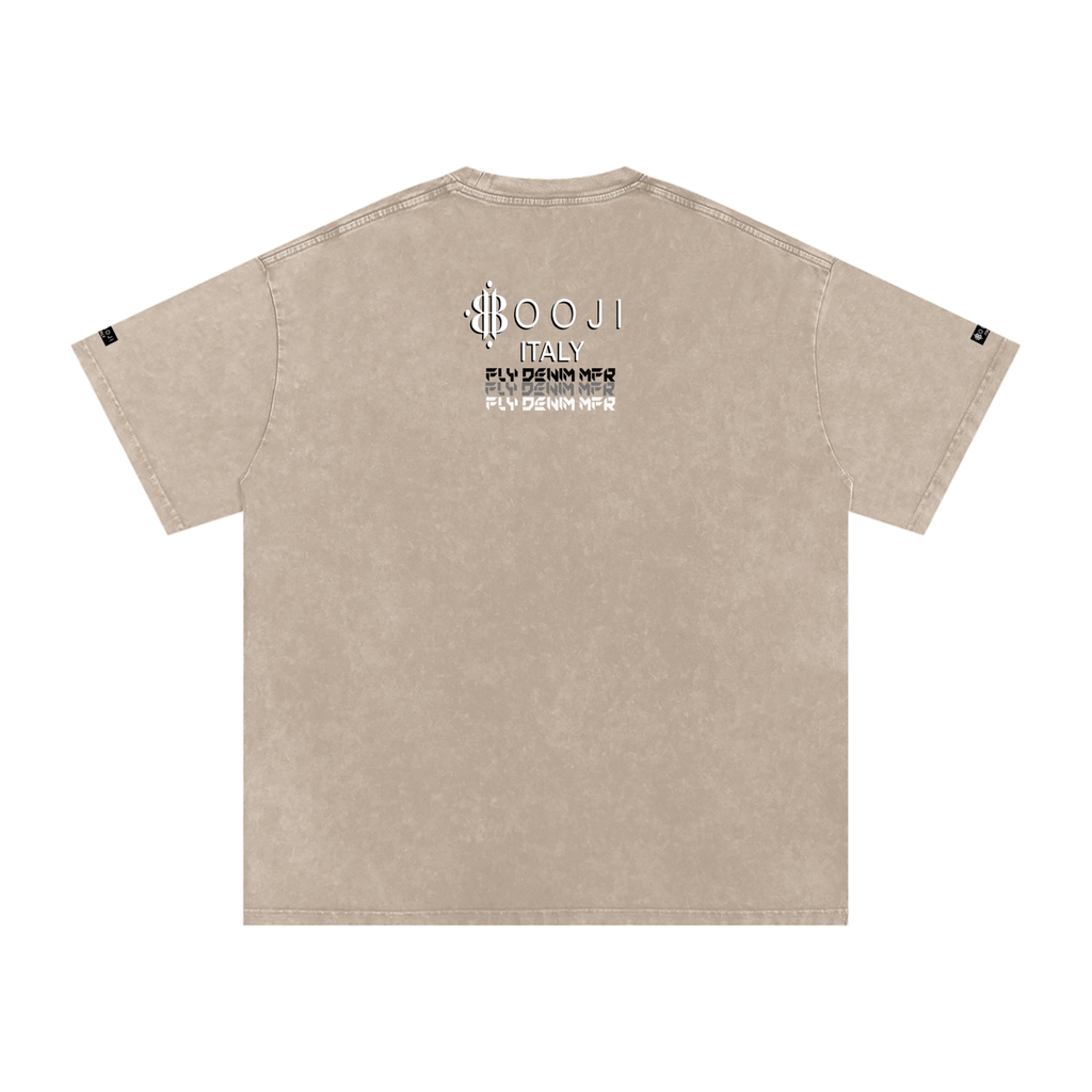 BOOJI ITALY "FLY DENIM MFR." SNOW WASHED T-SHIRT