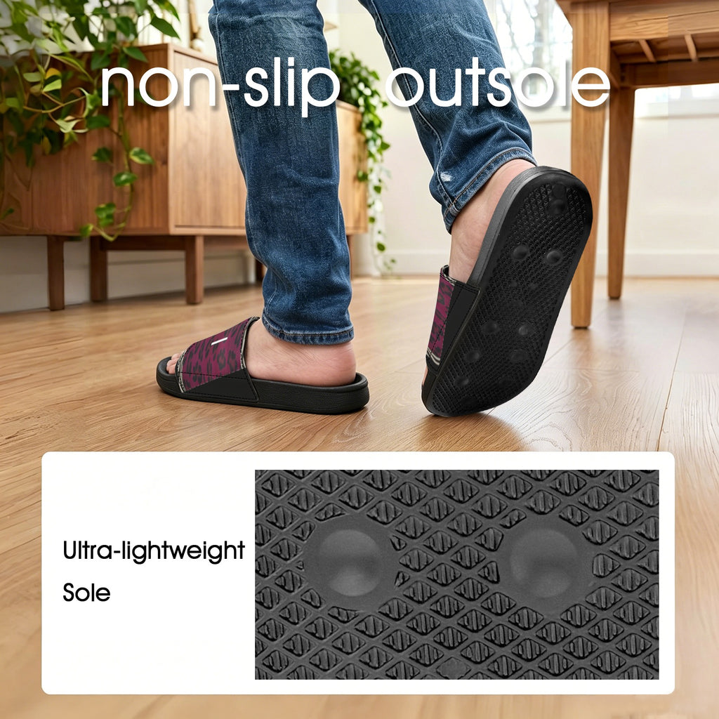 BOOJI ITALY WILD INFLUENCE COLLECTION LOGO MEN'S BLACK SOLE SLIDES Custom Men's One-piece Slippers