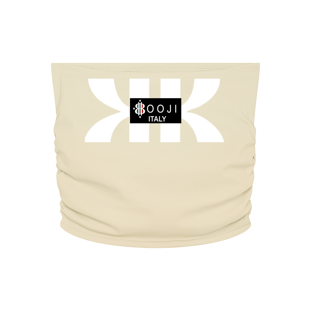 BOOJI ITALY 4 EVER $ LOGO WOMEN'S RUCHED CROPPED YOGA TUBE TOP