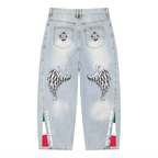 BOOJI ITALY FLY DENIM MFR. COLLECTION ITALY FLAG MEN'S SUNFADED BARREL JEANS