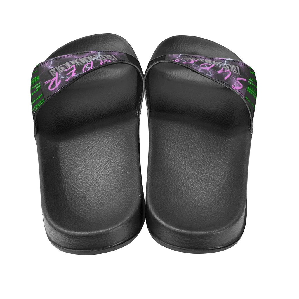 BOOJI ITALY SUPER POSITION COLLECTION MATRIX MEN'S BLACK SOLE SLIDES