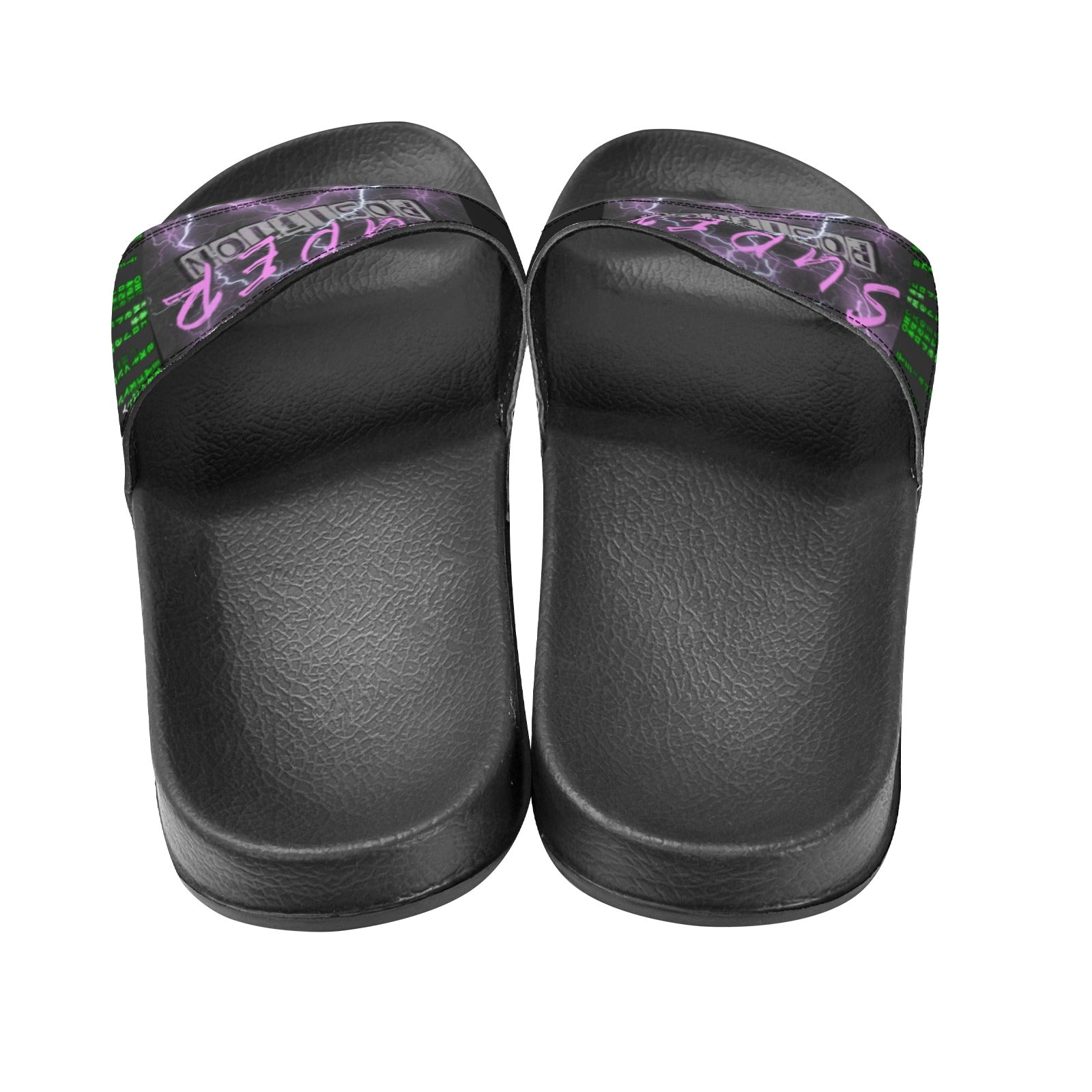 BOOJI ITALY SUPER POSITION COLLECTION MATRIX MEN'S BLACK SOLE SLIDES