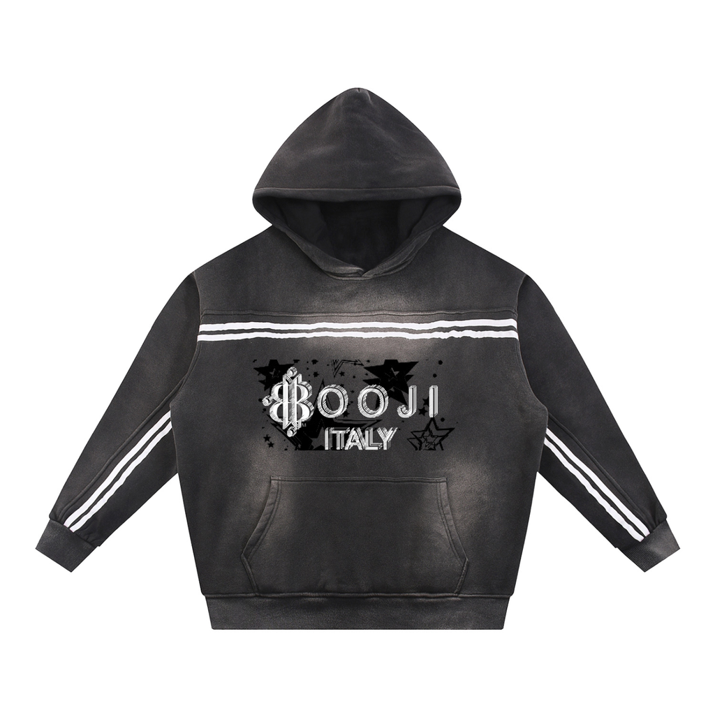 BOOJI ITALY WINGED 4 EVER $ LOGO MEN'S SUNFADED FLEECE HOODIE