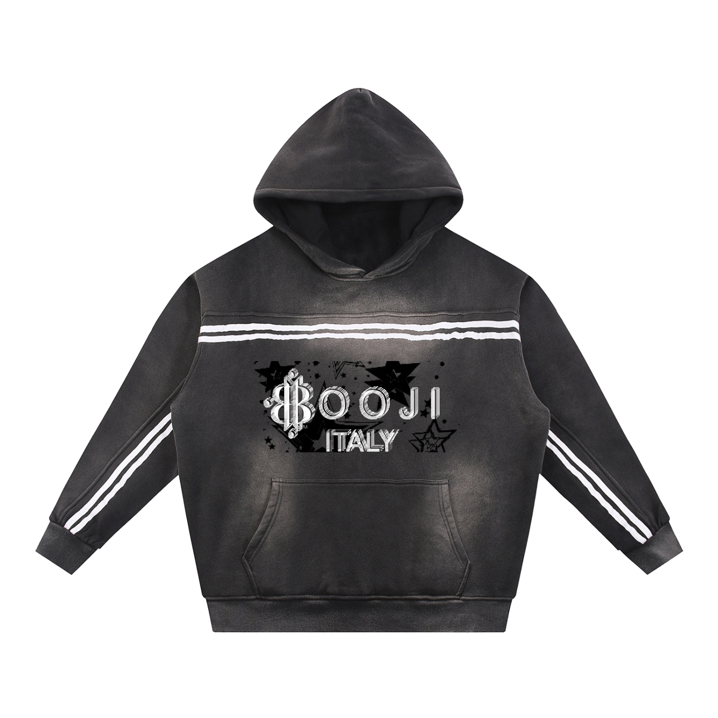 BOOJI ITALY WINGED 4 EVER $ LOGO MEN'S SUNFADED FLEECE HOODIE