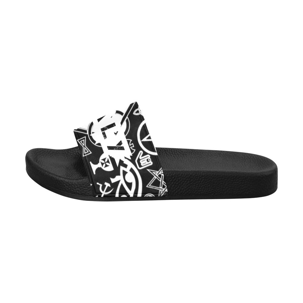 BOOJI ITALY "SYMBOLS COLLECTION" BLACK SLIDES