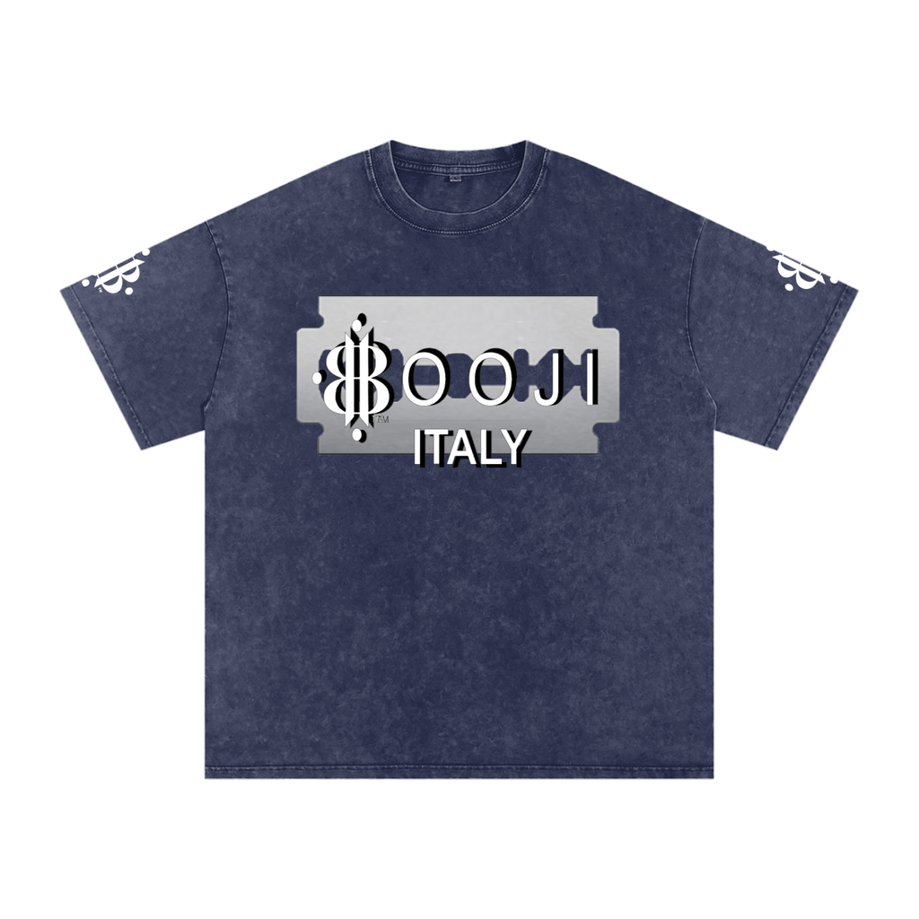 BOOJI ITALY SHARP "SUPER POSITION" LINE SNOW WASHED T-SHIRT