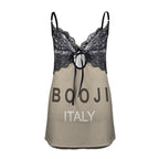 BOOJI ITALY PJ CAMI IN GRAIL'S COLLECTION PATTERN LACE LOW CUT WOMEN'S BACKLESS TEDDY