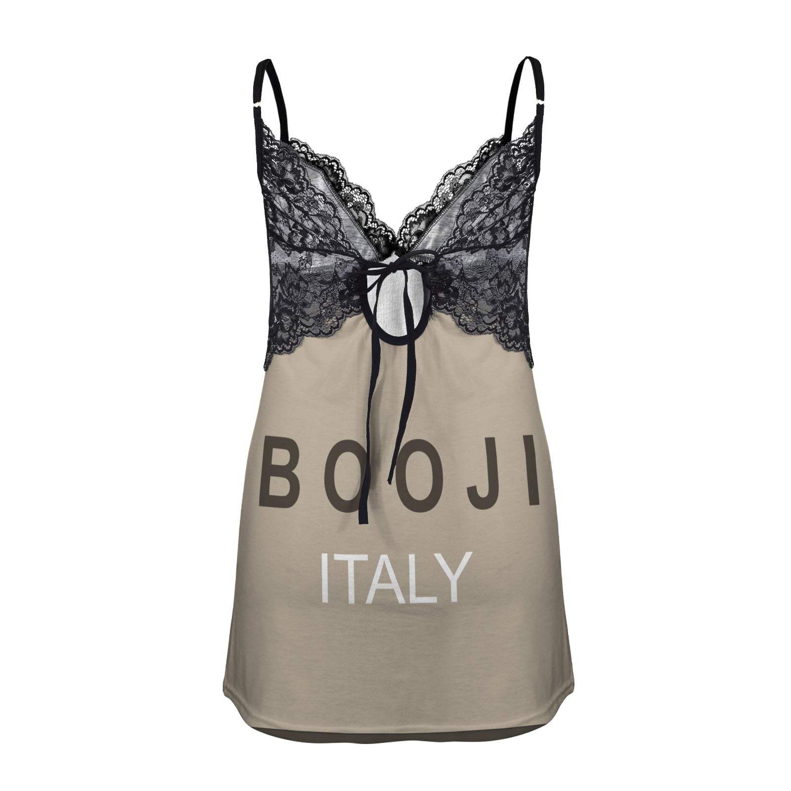 BOOJI ITALY "GRAILS COLLECTION" PATTERN LACE LOW CUT BACKLESS CAMI