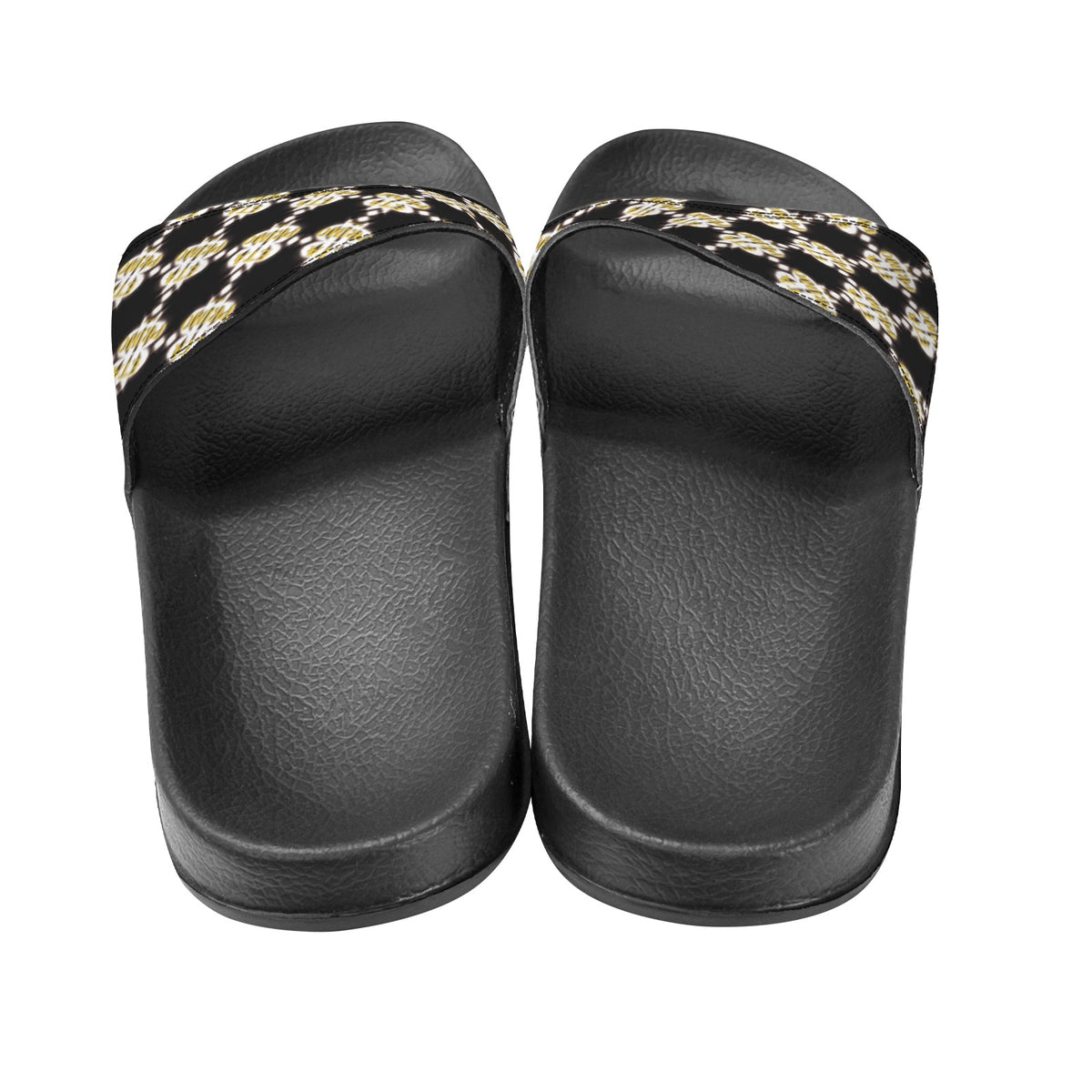 BOOJI ITALY ETA PRIMO COLLECTION LOGO PATTERN WOMEN'S BLACK SOLE SLIDES