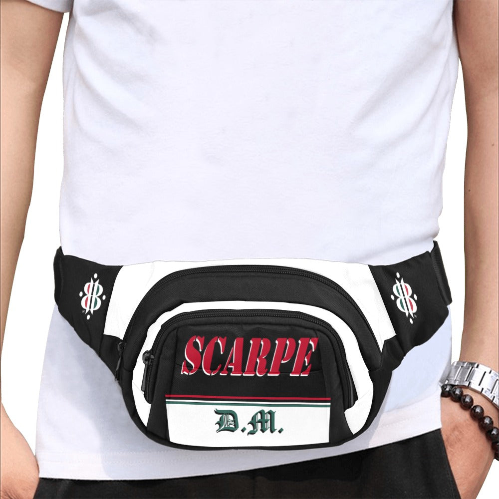 BOOJI ITALY SCARPE DM COLLECTION BLACK NYLON CANVAS WAIST BAG