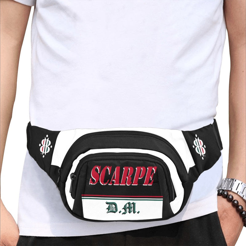 BOOJI ITALY SCARPE DM COLLECTION BLACK NYLON CANVAS WAIST BAG