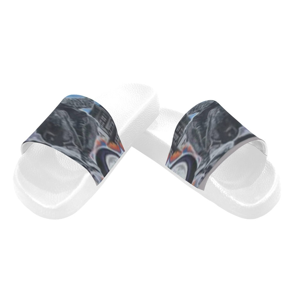 BOOJI ITALY SK8R'S COLLECTION RIP JAY MEN'S WHITE SOLE SLIDES