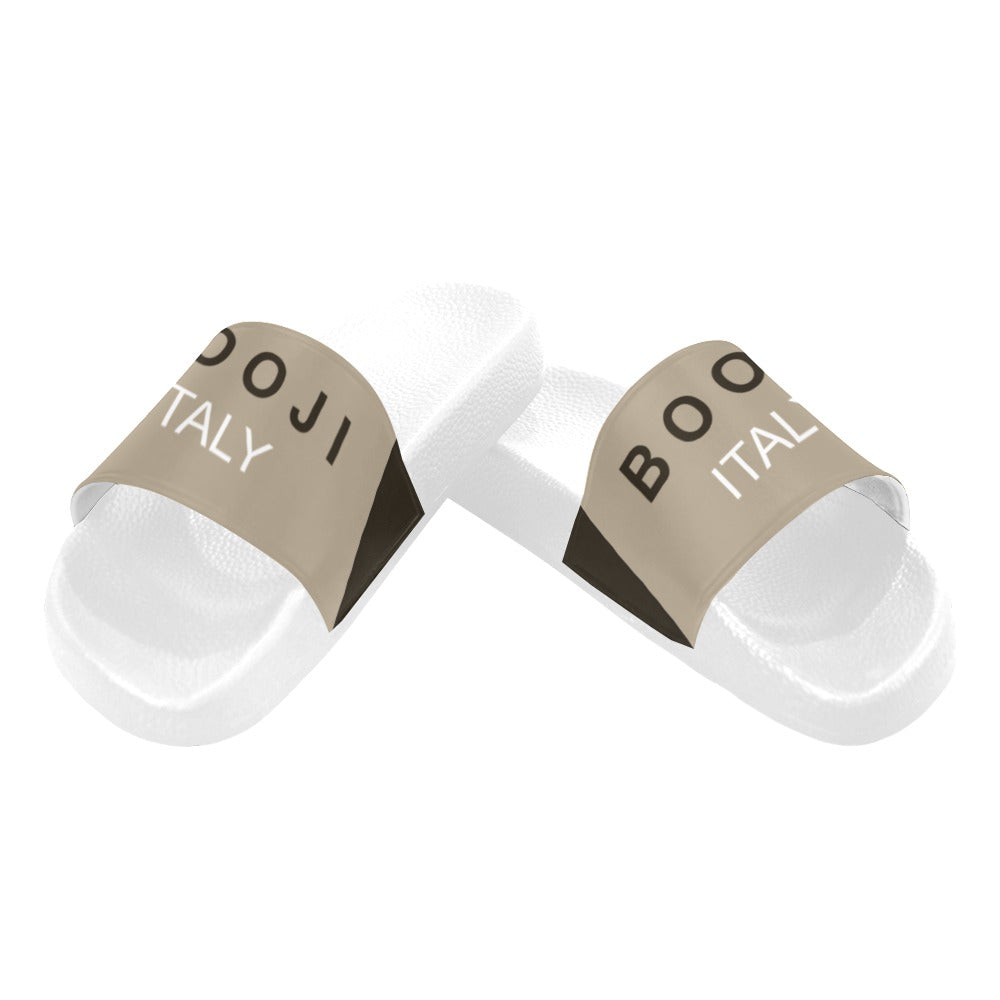 BOOJI ITALY GRAIL'S COLLECTION LOGO WOMEN'S WHITE SOLE SLIDES