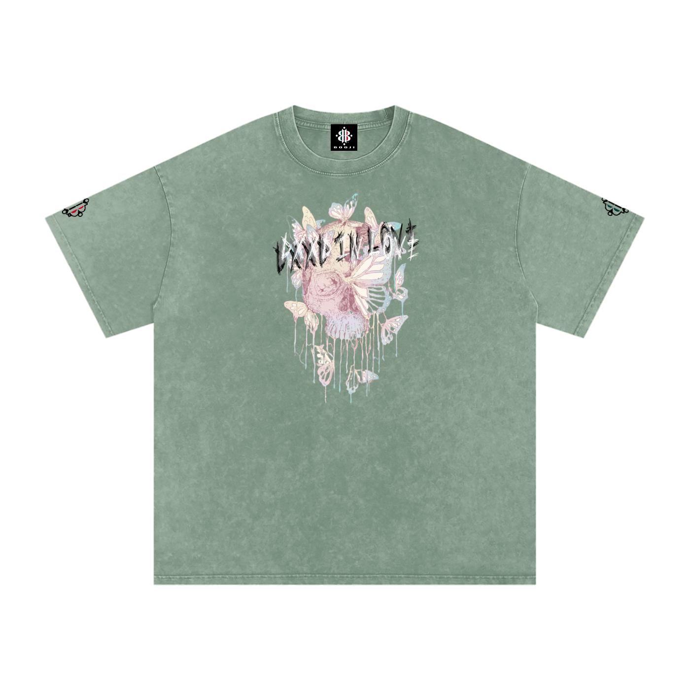 BOOJI ITALY DXXD IN LOVE BUTTERFLIES SNOW WASHED T-SHIRT