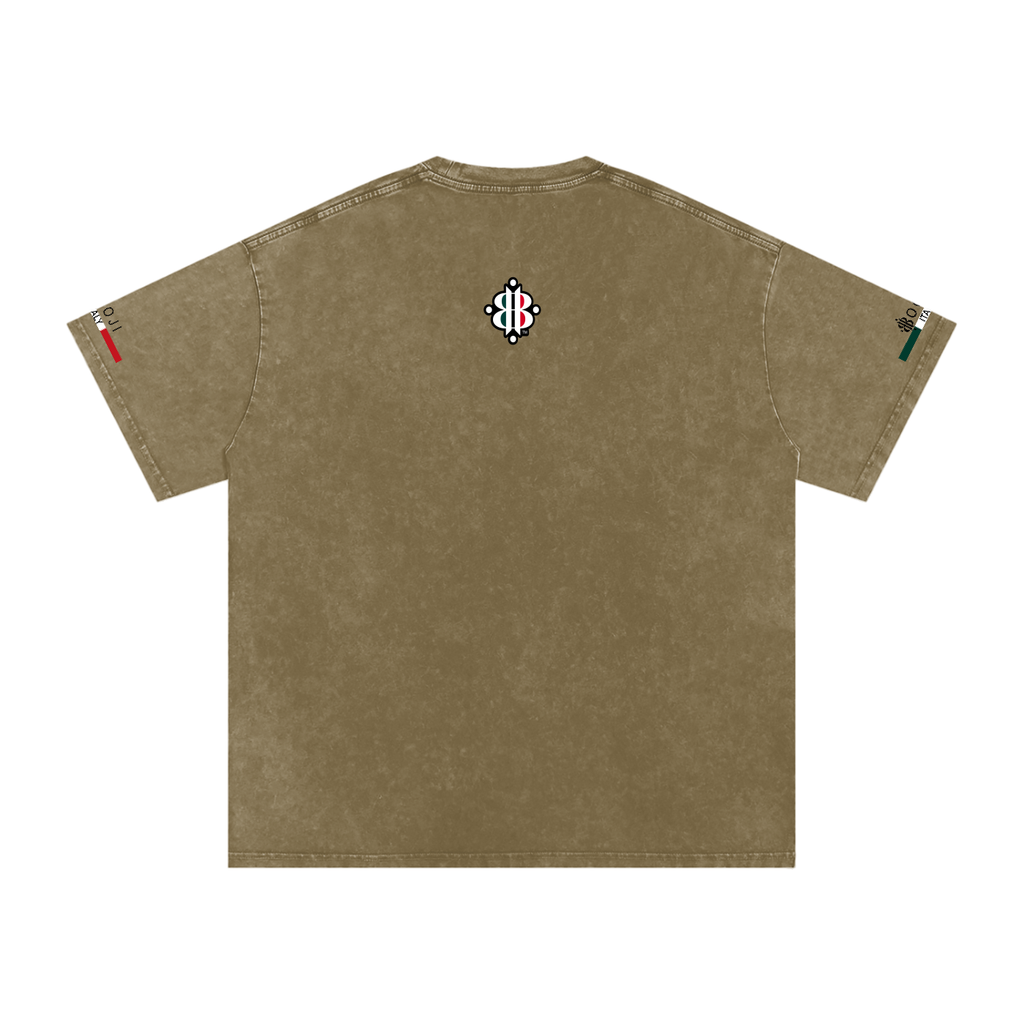 BOOJI ITALY ITALIAN FLAG 4 EVER $ LOGO SNOW WASHED T-SHIRT