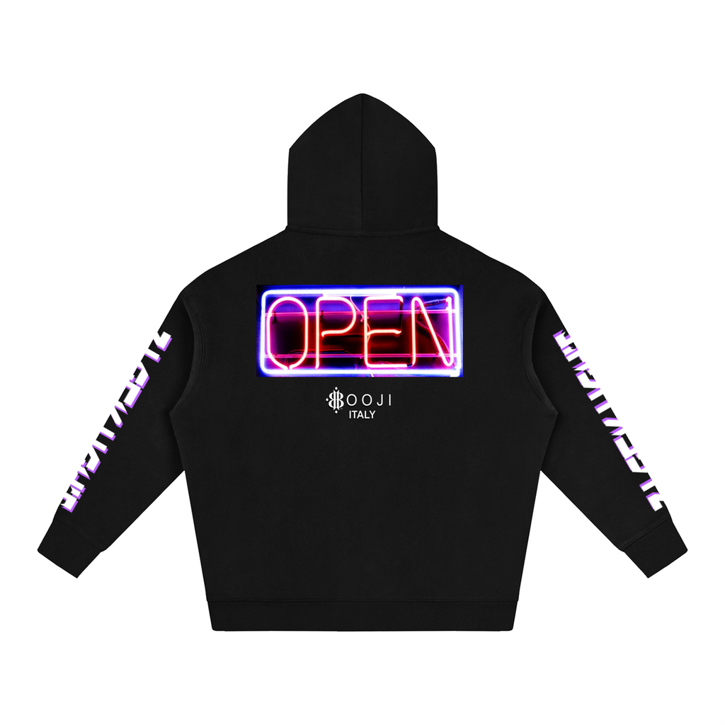 BOOJI ITALY OPEN SIGN COLLECTION COTTON  BLEND FLEECE HOODIE