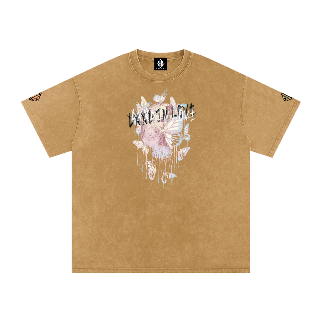 BOOJI ITALY DXXD IN LOVE BUTTERFLIES SNOW WASHED T-SHIRT
