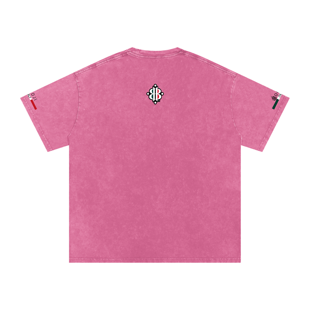BOOJI ITALY ITALIAN FLAG 4 EVER $ LOGO SNOW WASHED T-SHIRT