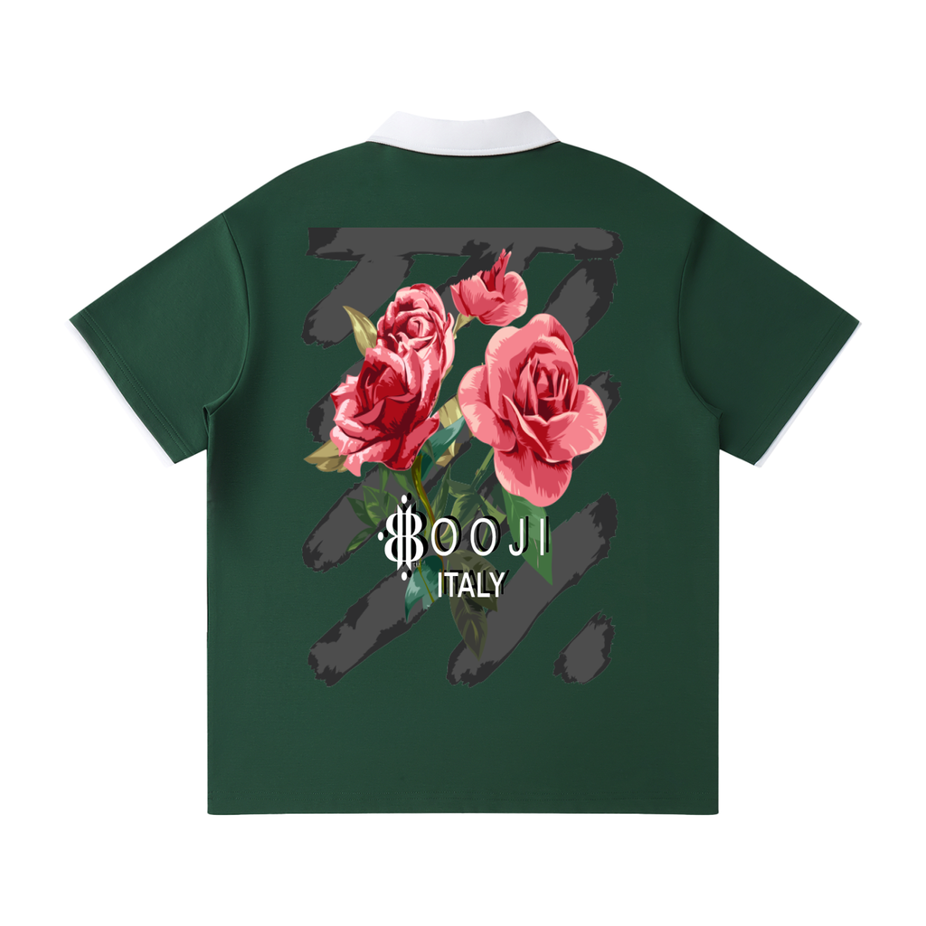 BOOJI ITALY "THORNSHARP" CONTRAST ACCENTED POLO SHIRT