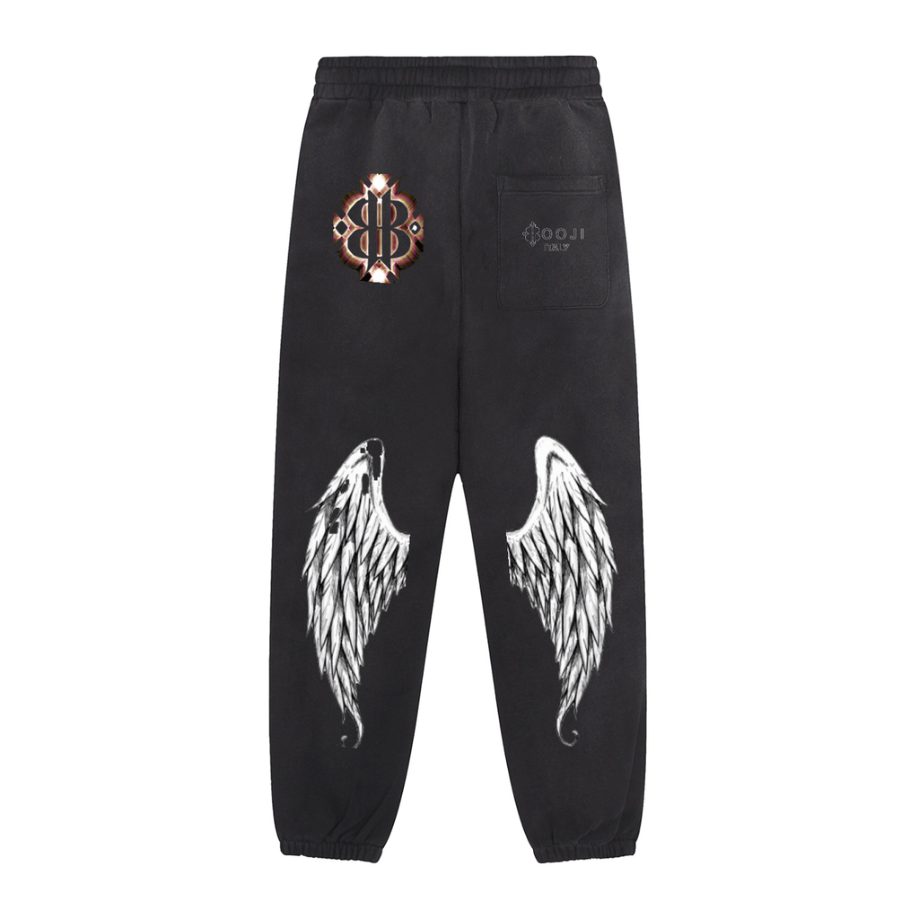 BOOJI ITALY WINGED 4EVER $ LOGO MEN'S FLEECE SWEATPANTS