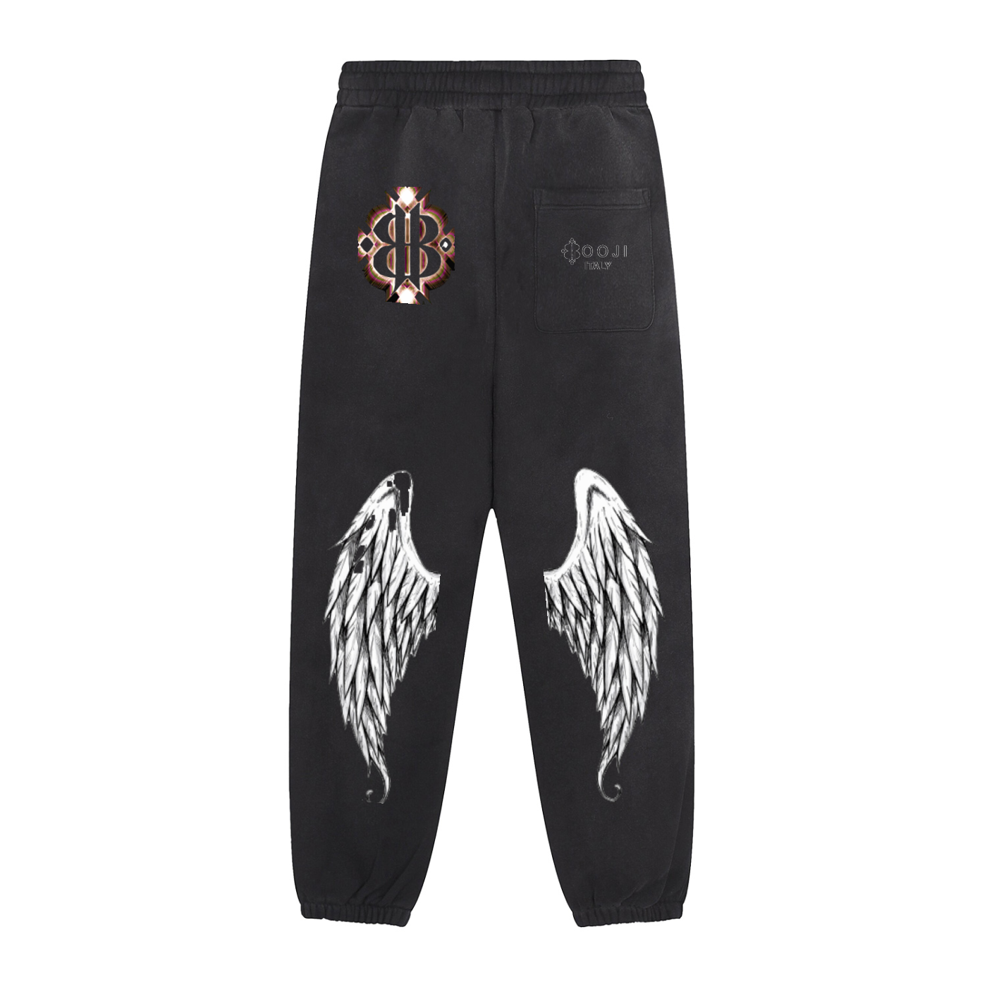 BOOJI ITALY WINGED 4EVER $ LOGO MEN'S FLEECE SWEATPANTS