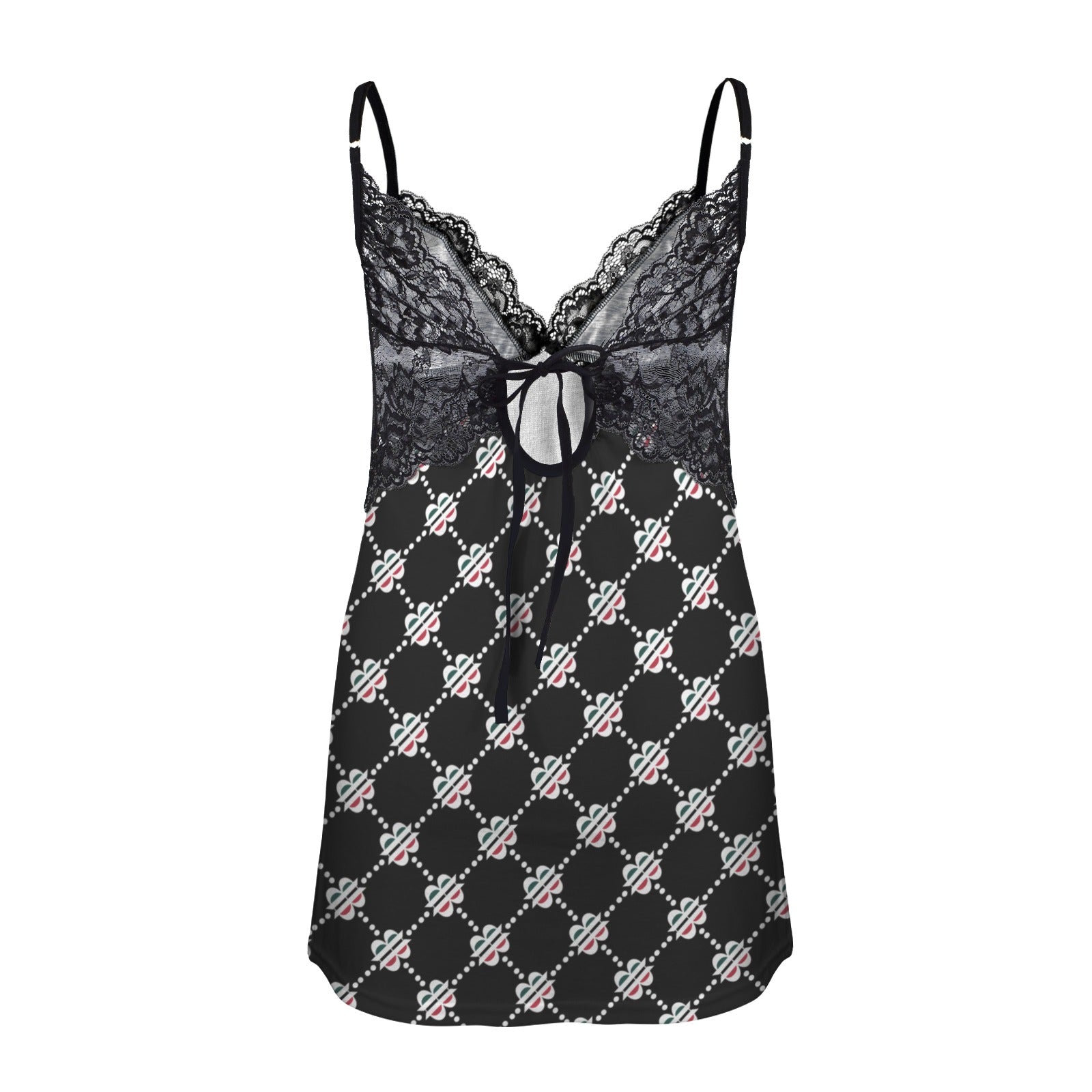 BOOJI ITALY LOGO PATTERN LACE LOW CUT BACKLESS CAMI